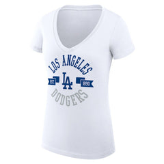 Los Angeles Dodgers G-III 4Her by Carl Banks Women's Super-Slim Fit Lightweight City Graphic V-Neck T-Shirt Near Me