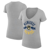 Milwaukee Brewers G-III 4Her by Carl Banks Women's Super-Slim Fit Lightweight City Graphic V-Neck T-Shirt Near Me