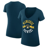 Milwaukee Brewers G-III 4Her by Carl Banks Women's Super-Slim Fit Lightweight City Graphic V-Neck T-Shirt Near Me