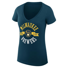 Milwaukee Brewers G-III 4Her by Carl Banks Women's Super-Slim Fit Lightweight City Graphic V-Neck T-Shirt Near Me