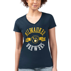 Milwaukee Brewers G-III 4Her by Carl Banks Women's Super-Slim Fit Lightweight City Graphic V-Neck T-Shirt Near Me