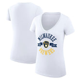 Milwaukee Brewers G-III 4Her by Carl Banks Women's Super-Slim Fit Lightweight City Graphic V-Neck T-Shirt Online