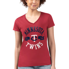 Minnesota Twins G-III 4Her by Carl Banks Women's Super-Slim Fit Lightweight City Graphic V-Neck T-Shirt for sale