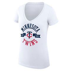 Minnesota Twins G-III 4Her by Carl Banks Women's Super-Slim Fit Lightweight City Graphic V-Neck T-Shirt Discount