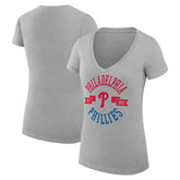 Philadelphia Phillies G-III 4Her by Carl Banks Women's Super-Slim Fit Lightweight City Graphic V-Neck T-Shirt Discount