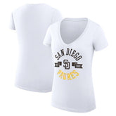San Diego Padres G-III 4Her by Carl Banks Women's Super-Slim Fit Lightweight City Graphic V-Neck T-Shirt Outlet