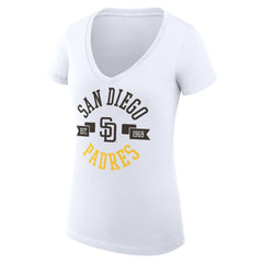 San Diego Padres G-III 4Her by Carl Banks Women's Super-Slim Fit Lightweight City Graphic V-Neck T-Shirt Outlet