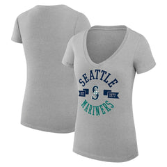 Seattle Mariners G-III 4Her by Carl Banks Women's Super-Slim Fit Lightweight City Graphic V-Neck T-Shirt for sale