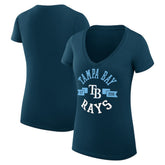 Tampa Bay Rays G-III 4Her by Carl Banks Women's Super-Slim Fit Lightweight City Graphic V-Neck T-Shirt Sale