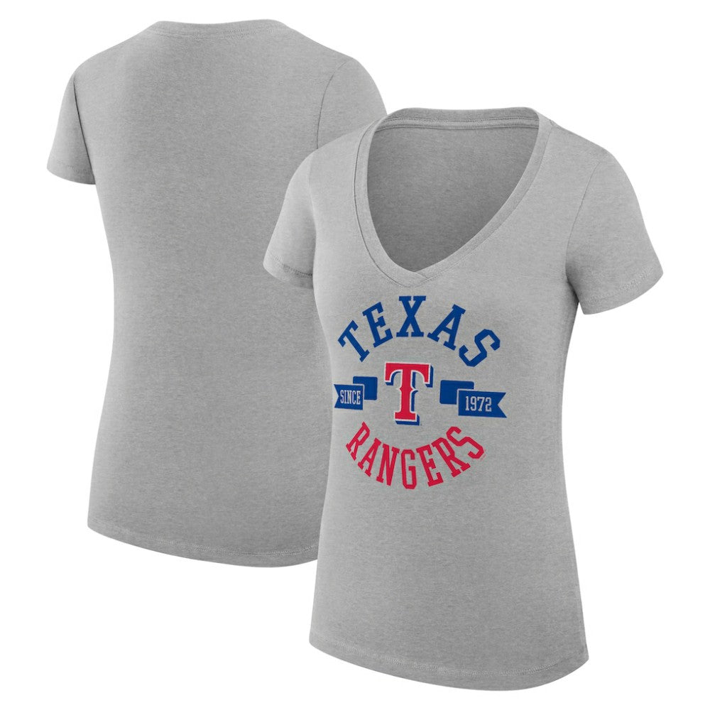 Texas Rangers G-III 4Her by Carl Banks Women's Super-Slim Fit Lightweight City Graphic V-Neck T-Shirt Sale
