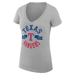 Texas Rangers G-III 4Her by Carl Banks Women's Super-Slim Fit Lightweight City Graphic V-Neck T-Shirt Sale