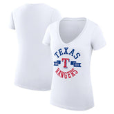 Texas Rangers G-III 4Her by Carl Banks Women's Super-Slim Fit Lightweight City Graphic V-Neck T-Shirt for sale