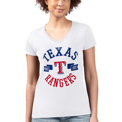 Texas Rangers G-III 4Her by Carl Banks Women's Super-Slim Fit Lightweight City Graphic V-Neck T-Shirt for sale