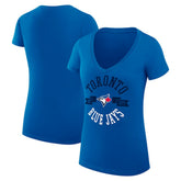 Toronto Blue Jays G-III 4Her by Carl Banks Women's Super-Slim Fit Lightweight City Graphic V-Neck T-Shirt Outlet
