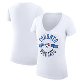 Toronto Blue Jays G-III 4Her by Carl Banks Women's Super-Slim Fit Lightweight City Graphic V-Neck T-Shirt Outlet