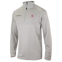 Columbia Houston Rockets Omni-Wick Rockin' It Quarter-Zip Pullover Top Heather Gray