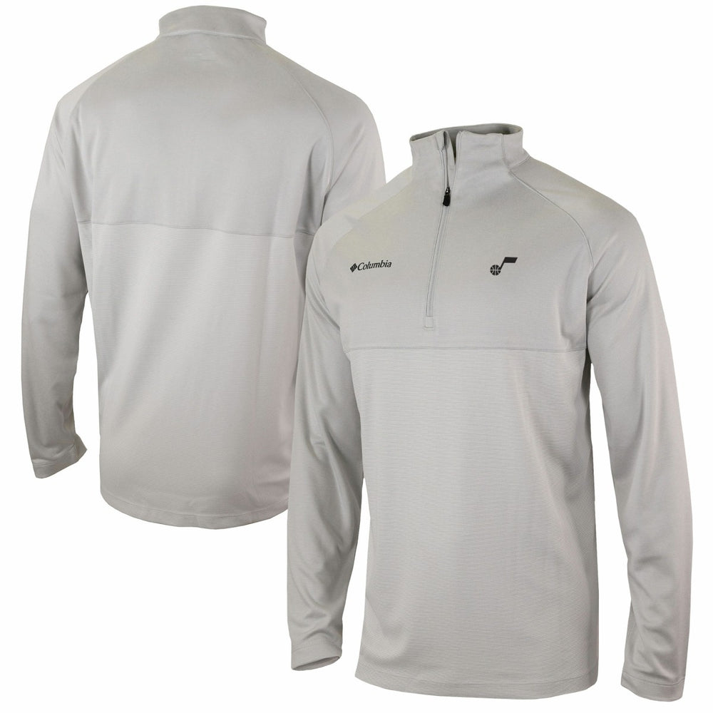 Columbia Utah Jazz Omni-Wick Rockin' It Quarter-Zip Pullover Top Heather Gray