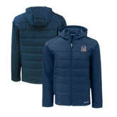 New York Yankees Cutter & Buck Stars & Stripes Evoke Hybrid Eco Softshell Recycled Full-Zip Hoodie Jacket Discount