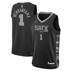 Victor Wembanyama San Antonio Spurs Jordan Brand Youth Swingman Jersey Statement Edition Black