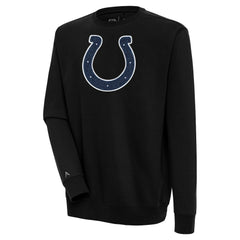 Indianapolis Colts Antigua Victory Crewneck Pullover Sweatshirt - Black - NFL