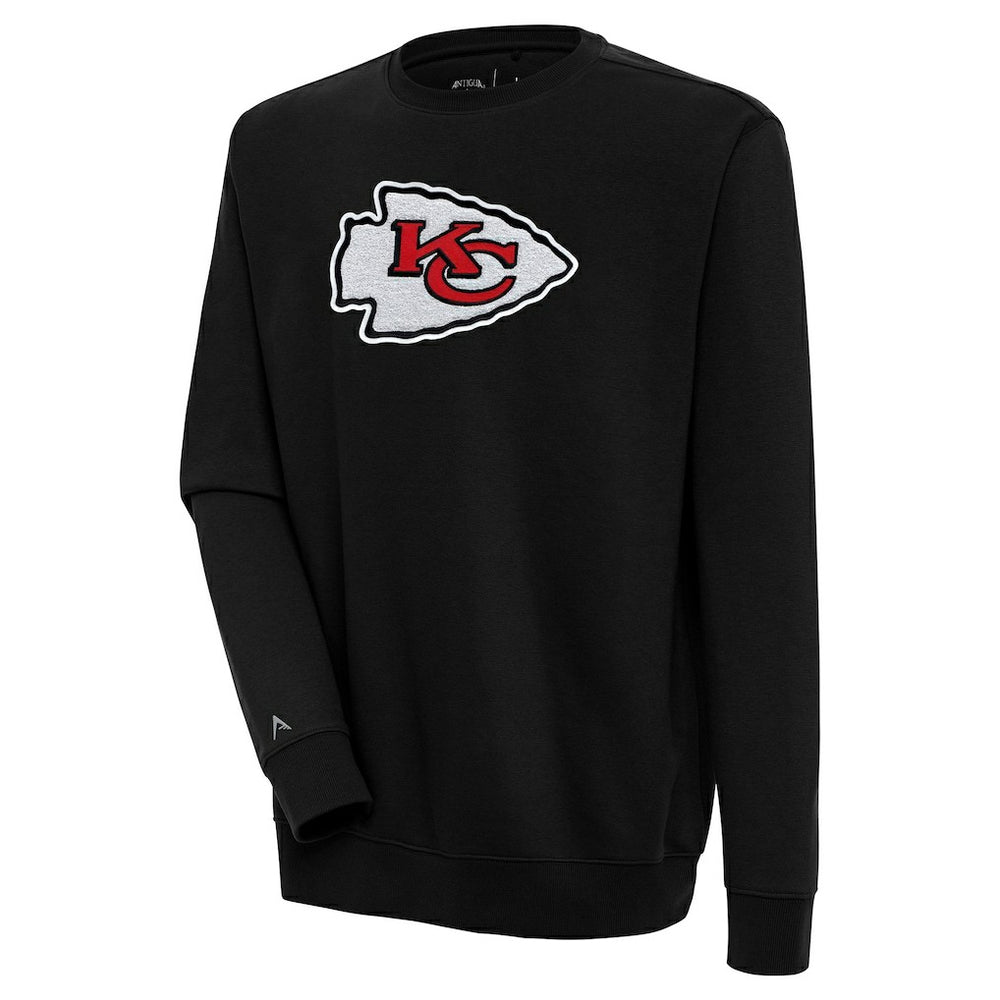 Kansas City Chiefs Antigua Victory Crewneck Pullover Sweatshirt - Black - NFL