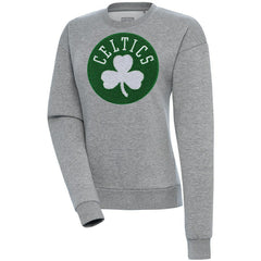 Boston Celtics Antigua Women's Victory Crewneck Pullover Sweatshirt Heather Gray