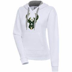 Milwaukee Bucks Antigua Women's Victory Pullover Hoodie White