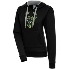 Milwaukee Bucks Antigua Women's Victory Pullover Hoodie Black