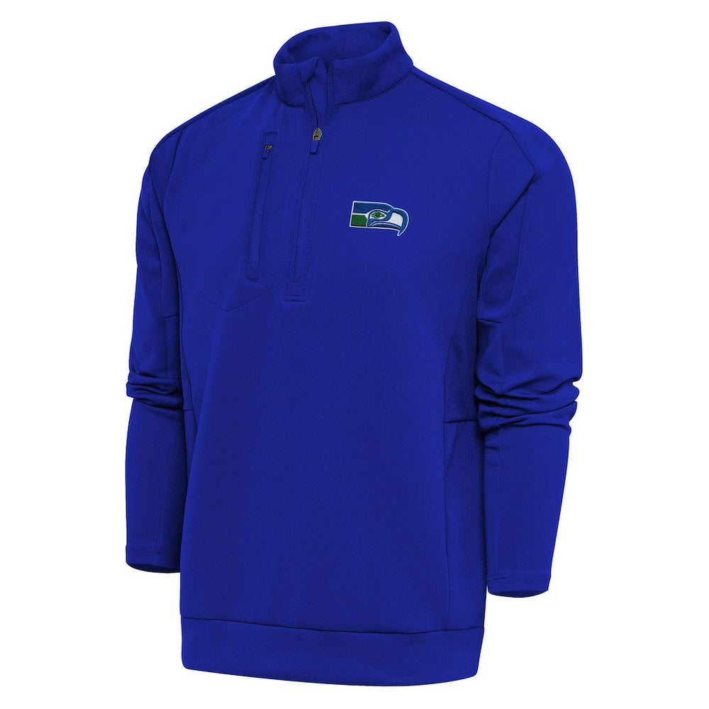 Seattle Seahawks Adult Throwback Logo Generation Quarter-Zip Pullover Top - Royal - NFL