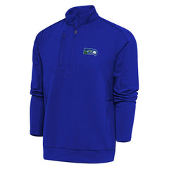Seattle Seahawks Adult Throwback Logo Generation Quarter-Zip Pullover Top - Royal - NFL