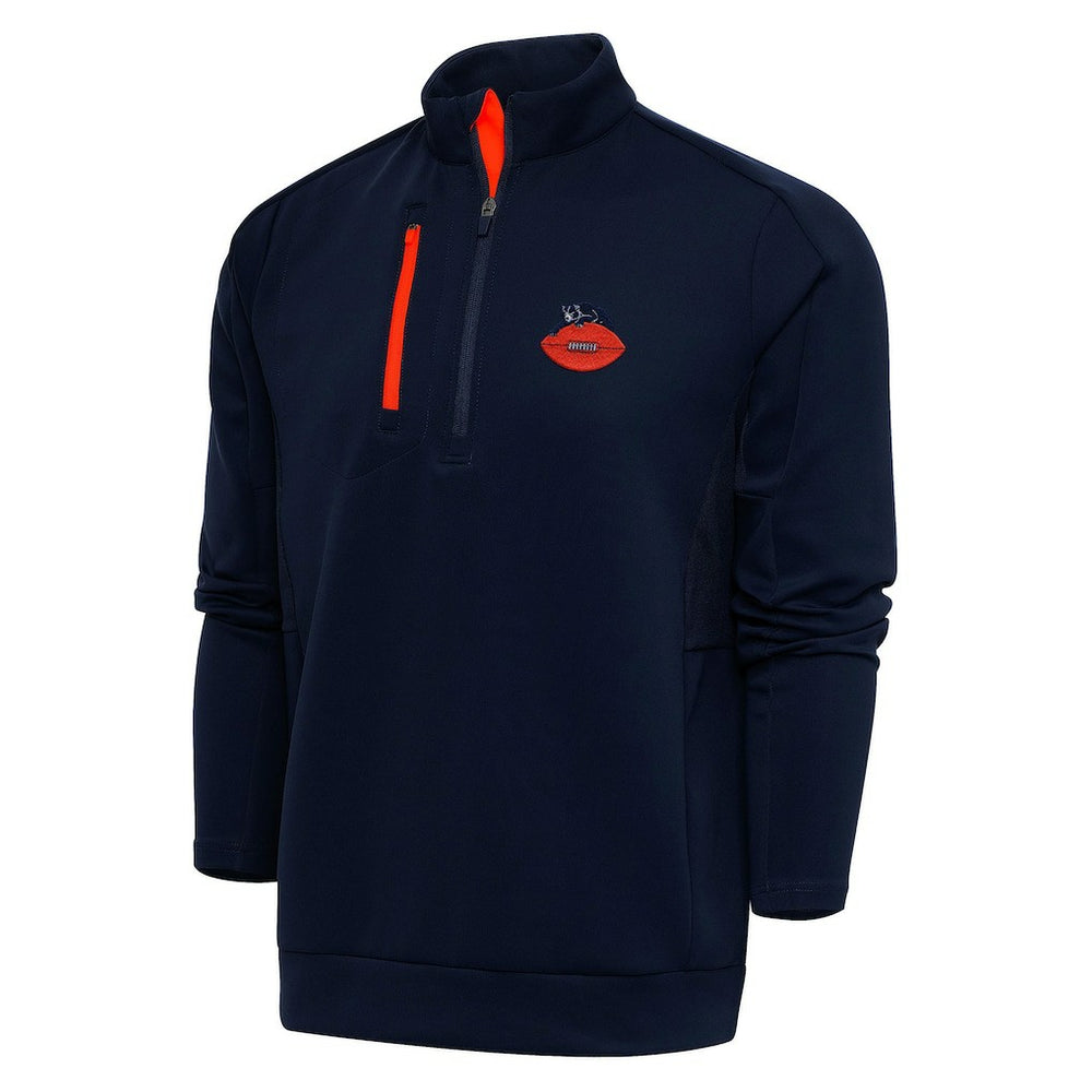 Chicago Bears Adult Throwback Logo Generation Quarter-Zip Pullover Top - Navy - NFL