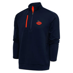 Chicago Bears Adult Throwback Logo Generation Quarter-Zip Pullover Top - Navy - NFL