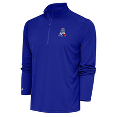 New England Patriots Adult Throwback Logo Tribute Quarter-Zip Pullover - Royal - NFL