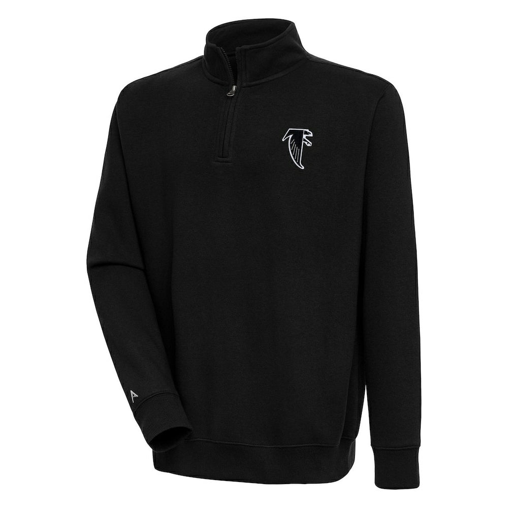 Atlanta Falcons Adult Throwback Logo Victory Quarter-Zip Pullover Top - Black - NFL