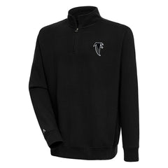 Atlanta Falcons Adult Throwback Logo Victory Quarter-Zip Pullover Top - Black - NFL