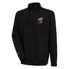 Cleveland Browns Adult Throwback Logo Victory Quarter-Zip Pullover Top - Black - NFL
