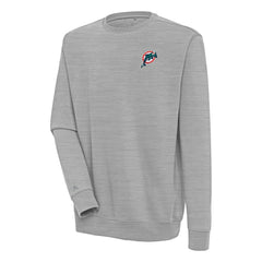 Miami Dolphins Adult Throwback Logo Victory Pullover Sweatshirt - Heather Gray - NFL