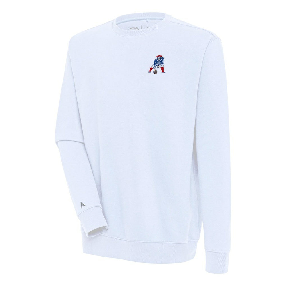 New England Patriots Adult Throwback Logo Victory Pullover Sweatshirt - White - NFL