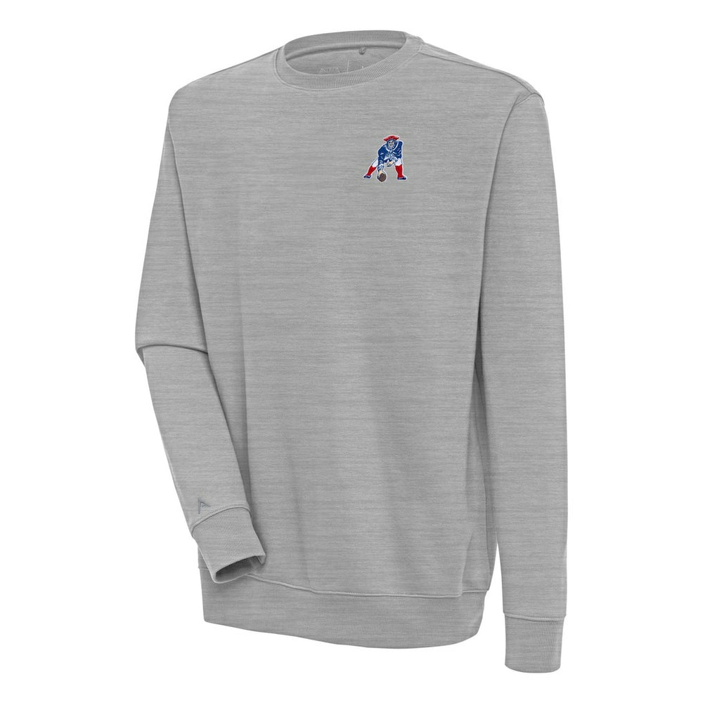 New England Patriots Adult Throwback Logo Victory Pullover Sweatshirt - Heather Gray - NFL