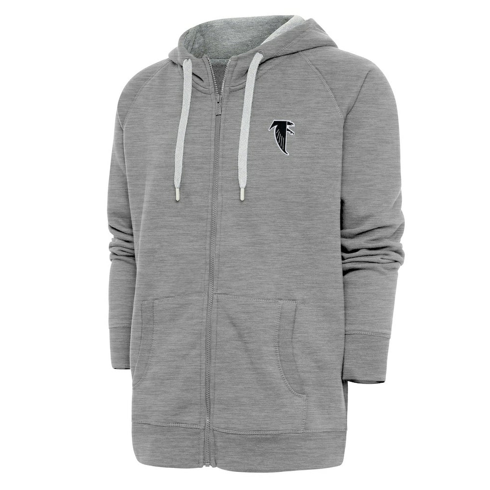 Atlanta Falcons Adult Throwback Logo Victory Full-Zip Hoodie - Heather Gray - NFL