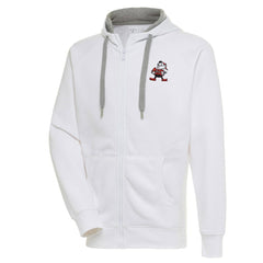 Cleveland Browns Adult Throwback Logo Victory Full-Zip Hoodie - White - NFL