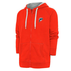 Miami Dolphins Adult Throwback Logo Victory Full-Zip Hoodie - Orange - NFL