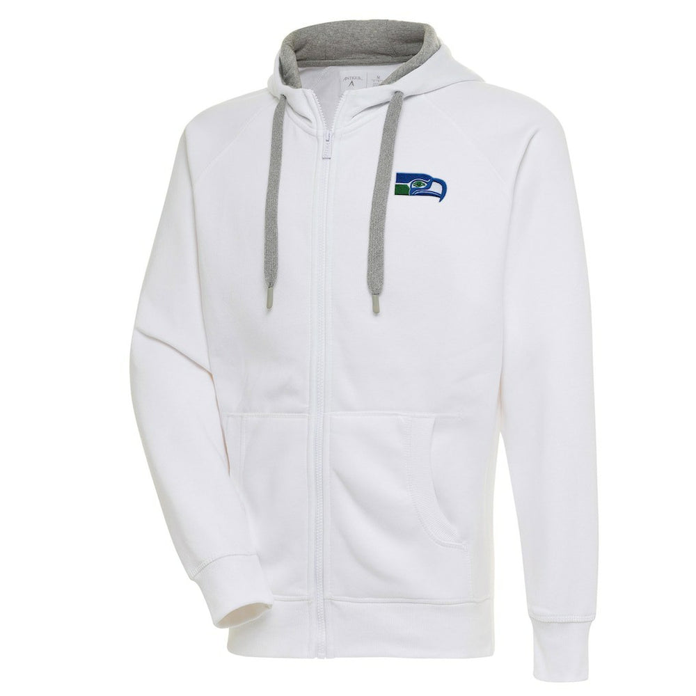 Seattle Seahawks Adult Throwback Logo Victory Full-Zip Hoodie - White - NFL