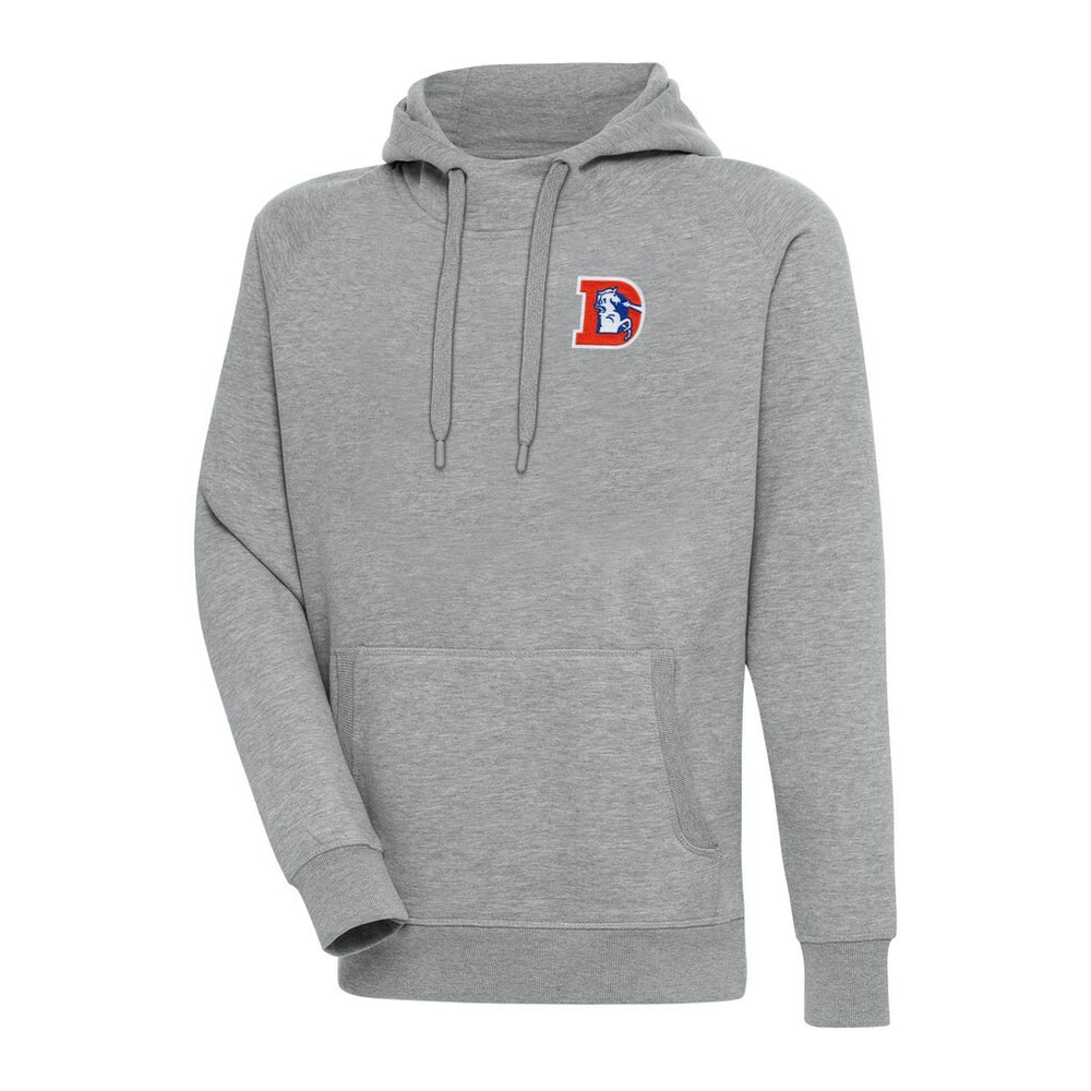 Denver Broncos Adult Throwback Logo Victory Pullover Hoodie - Heather Gray - NFL