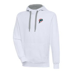 Miami Dolphins Adult Throwback Logo Victory Pullover Hoodie - White - NFL