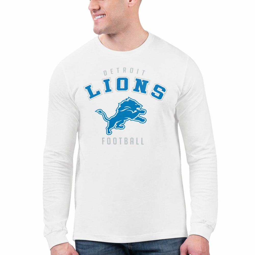Detroit Lions Starter Logo Graphic Long Sleeve T-Shirt - White - NFL