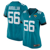 Yasir Abdullah Jacksonville Jaguars Women's Team Game Jersey - Teal - Nike