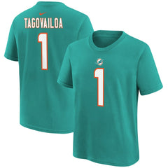 Tua Tagovailoa Miami Dolphins Youth Player Name & Number T-Shirt - Aqua - Nike