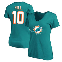 Tyreek Hill Miami Dolphins Women's Plus Size Fair Catch Name & Number Scoop Neck T-Shirt - Aqua - NFL