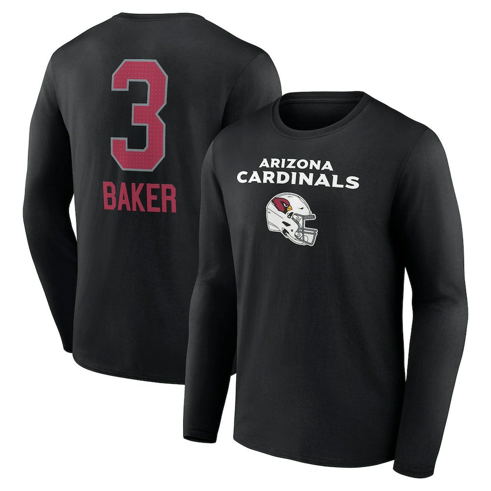 Budda Baker Arizona Cardinals Team Wordmark Player Name & Number Long Sleeve T-Shirt - Black - NFL